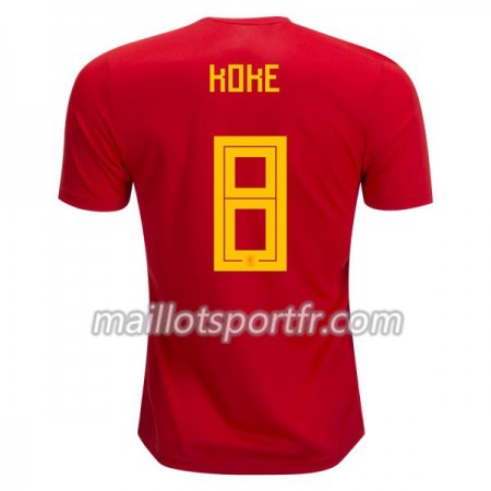 Maillot de Foot Espagne Koke 8 Domicile Coupe du monde 2018